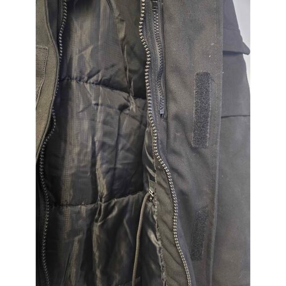 H&M L.O.G.G. Men's Black Padded Parka Jacket Faux Fur Hood Size M Winter Coat - Picture 2 of 4